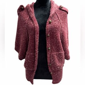 BCBG Maxizria  Women's Hooded Button-Up Sweater Size Medium